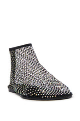 AZALEA WANG HELOISE MESH RHINESTONE FLAT IN BLACK