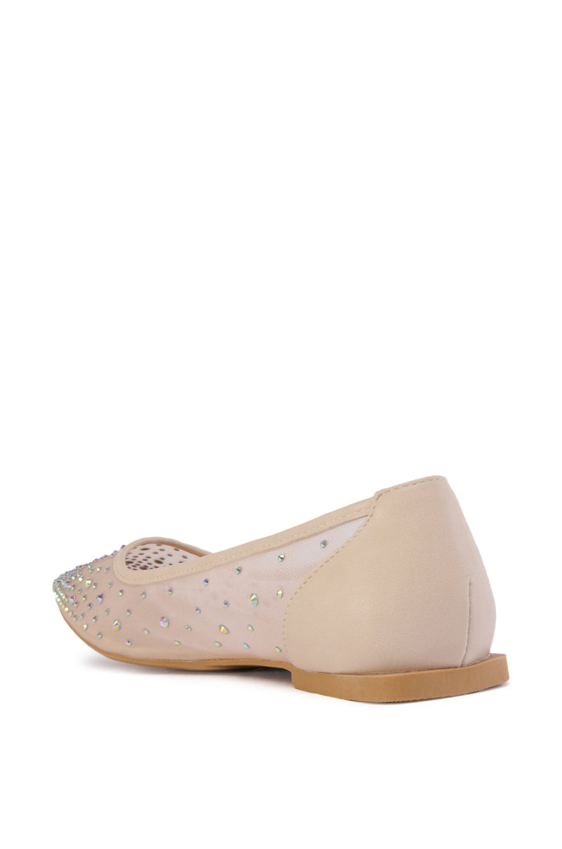 AZALEA WANG HENLEE NUDE RHINESTONE FLAT