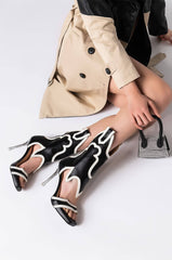 AZALEA WANG HOW'D YOU GET SO FLY STILETTO SANDAL IN BLACK WHITE