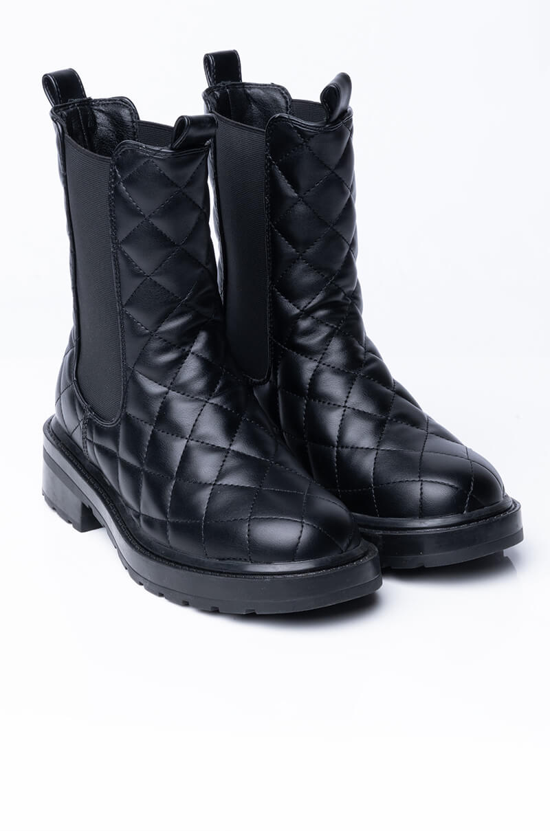 AZALEA WANG I DON'T CARE I WANT YOU FLAT BOOTIE IN BLACK