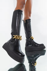AZALEA WANG I DON'T WANNA BE LIKE YOU FLATFORM BOOT IN BLACK