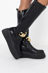 AZALEA WANG I DON'T WANNA BE LIKE YOU FLATFORM BOOT IN BLACK