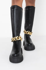AZALEA WANG I DON'T WANNA BE LIKE YOU FLATFORM BOOT IN BLACK