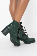 AZALEA WANG I SAID WHAT I SAID CHUNKY BOOTIE IN GREEN CROC