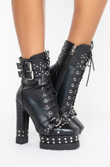 AZALEA WANG JUST FOR THE NIGHT CHUNKY BOOTIE IN BLACK