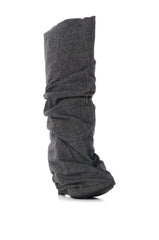AZALEA WANG KYLIAN DENIM WEDGE BOOT