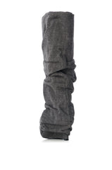 AZALEA WANG KYLIAN DENIM WEDGE BOOT