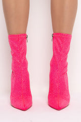 AZALEA WANG LIFE OF THE PARTY STILETTO BOOTIE IN PINK