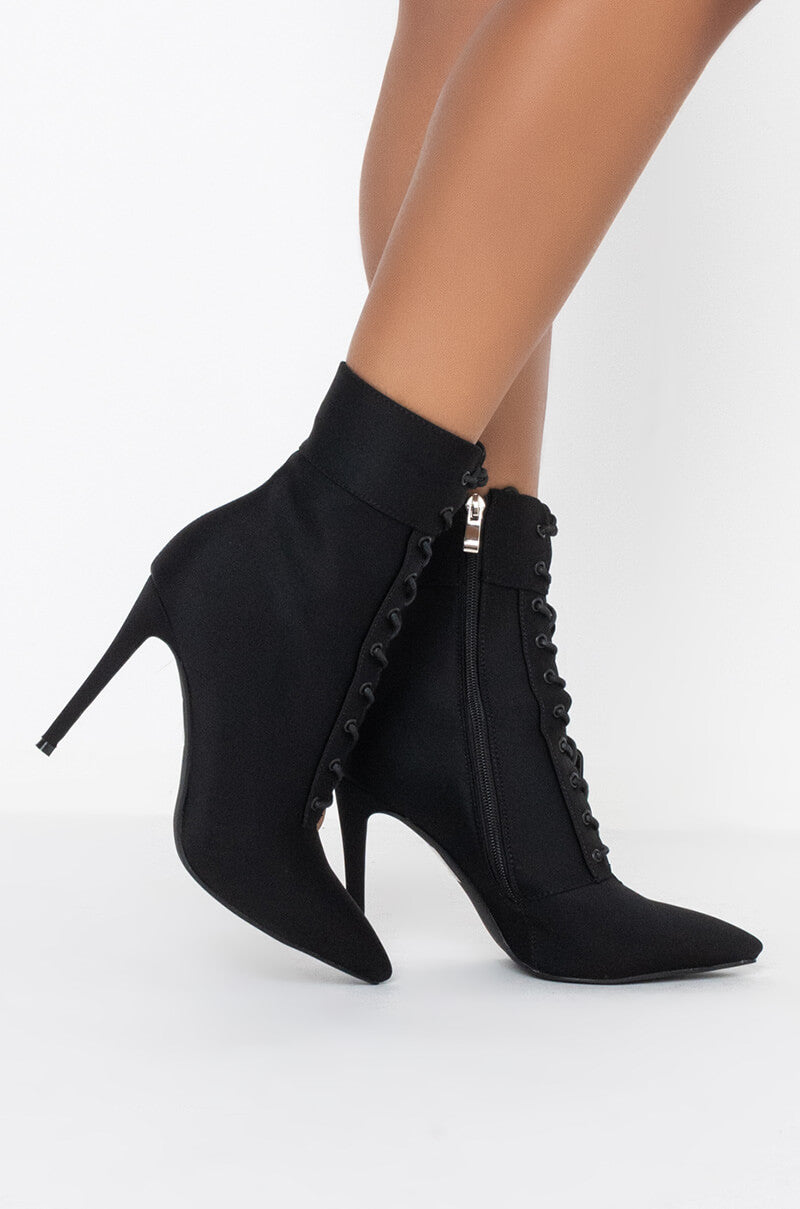 AZALEA WANG LIGHT ME UP STILETTO BOOTIE IN BLACK