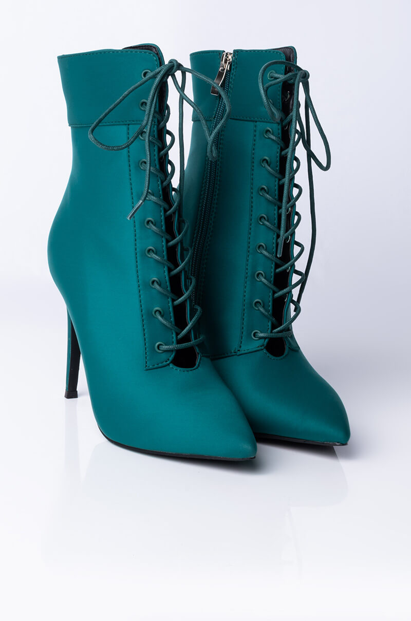 AZALEA WANG LIGHT ME UP STILETTO BOOTIE IN GREEN