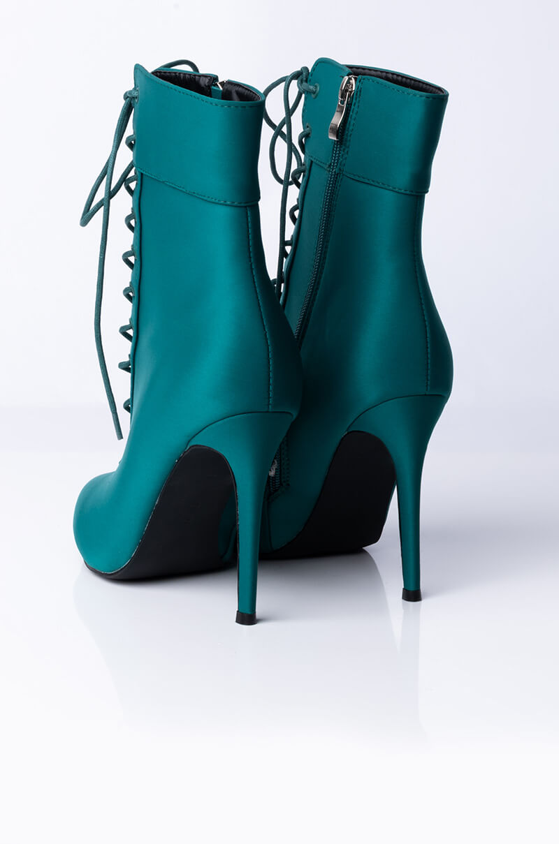 AZALEA WANG LIGHT ME UP STILETTO BOOTIE IN GREEN
