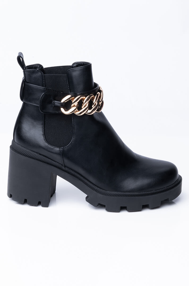 AZALEA WANG LOCK IT DOWN CHUNKY BOOTIE IN BLACK