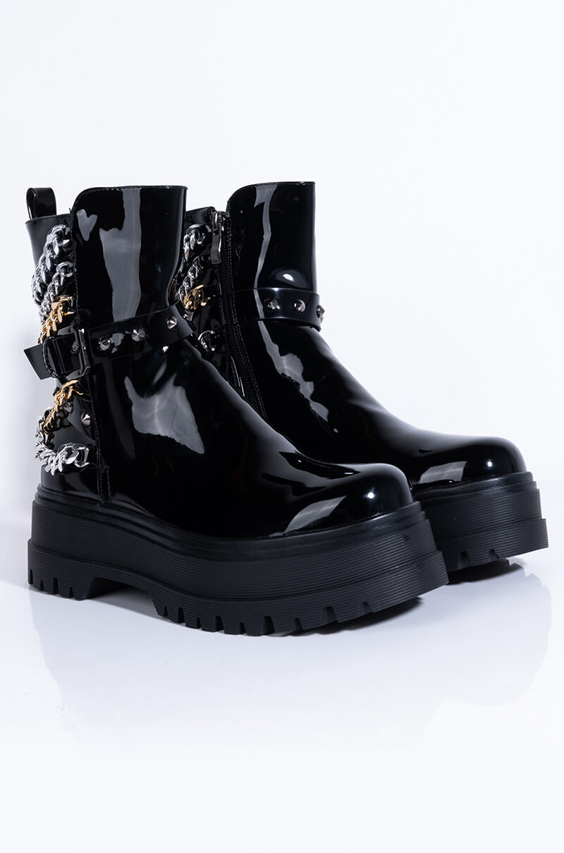 AZALEA WANG NEED MORE CHAINS BOOTIE IN BLACK