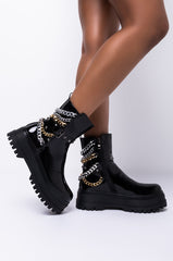 AZALEA WANG NEED MORE CHAINS BOOTIE IN BLACK