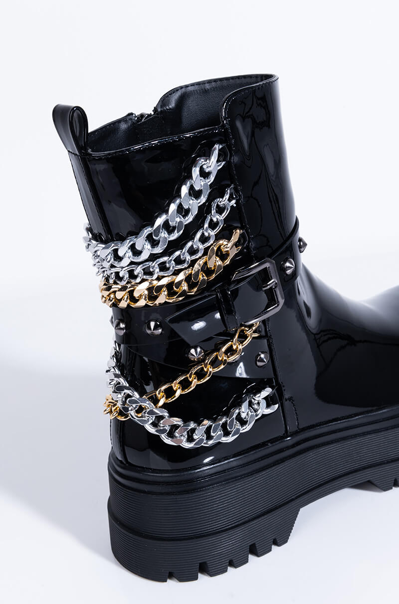 AZALEA WANG NEED MORE CHAINS BOOTIE IN BLACK