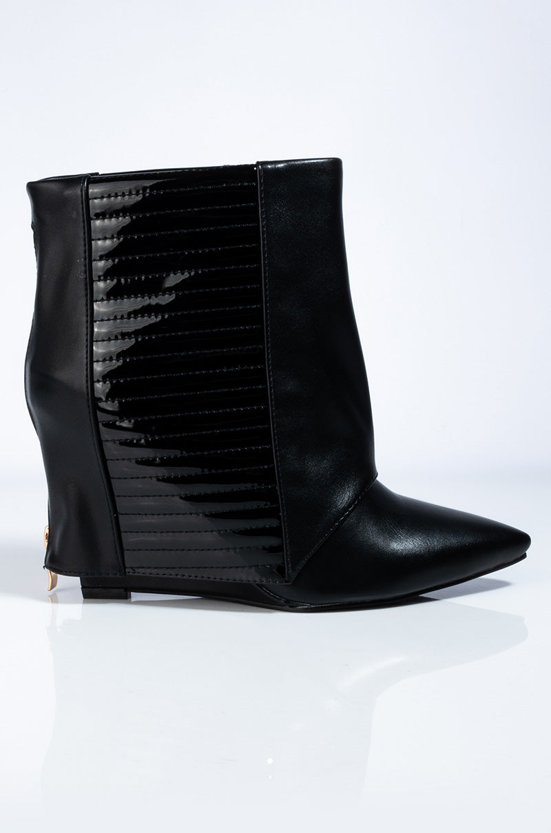 AZALEA WANG NEVER A BAD IDEA WEDGE BOOTIE IN BLACK