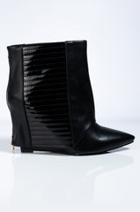 AZALEA WANG NEVER A BAD IDEA WEDGE BOOTIE IN BLACK