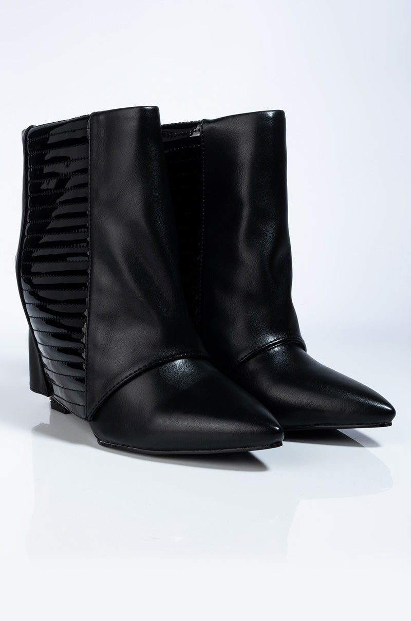 AZALEA WANG NEVER A BAD IDEA WEDGE BOOTIE IN BLACK