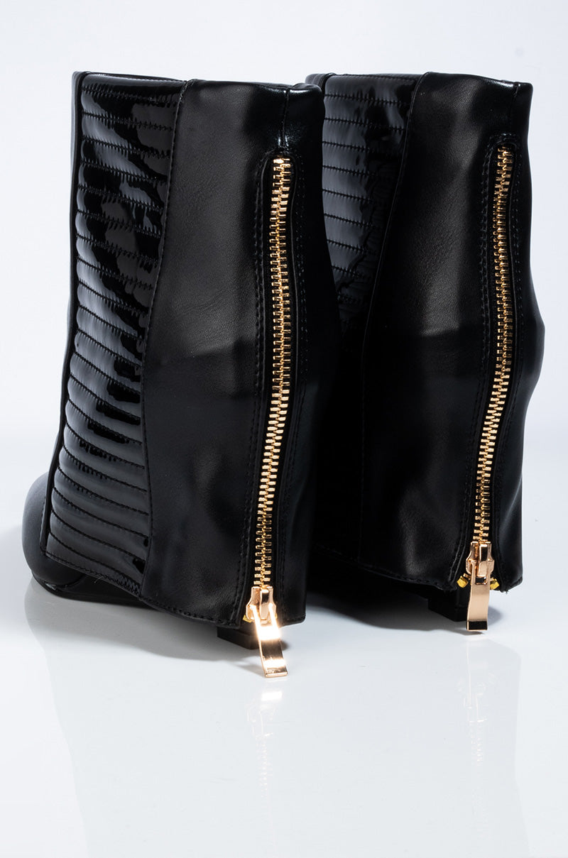 AZALEA WANG NEVER A BAD IDEA WEDGE BOOTIE IN BLACK