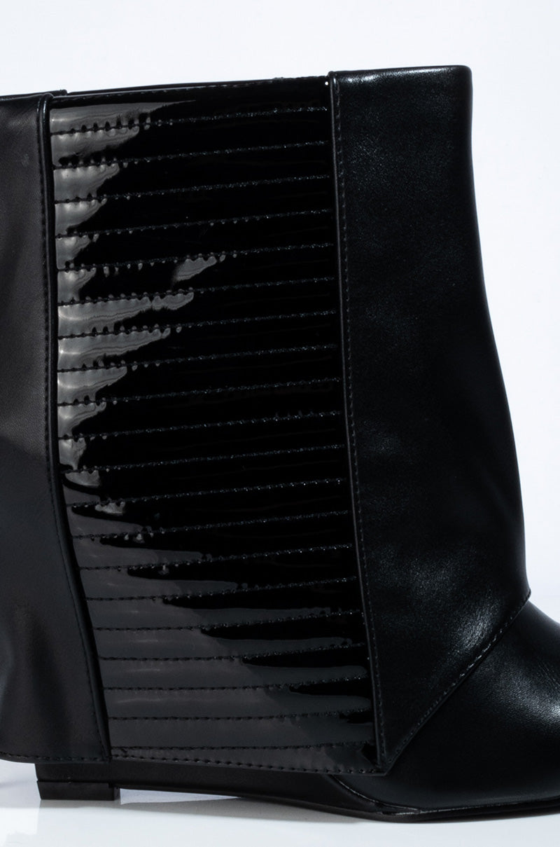 AZALEA WANG NEVER A BAD IDEA WEDGE BOOTIE IN BLACK