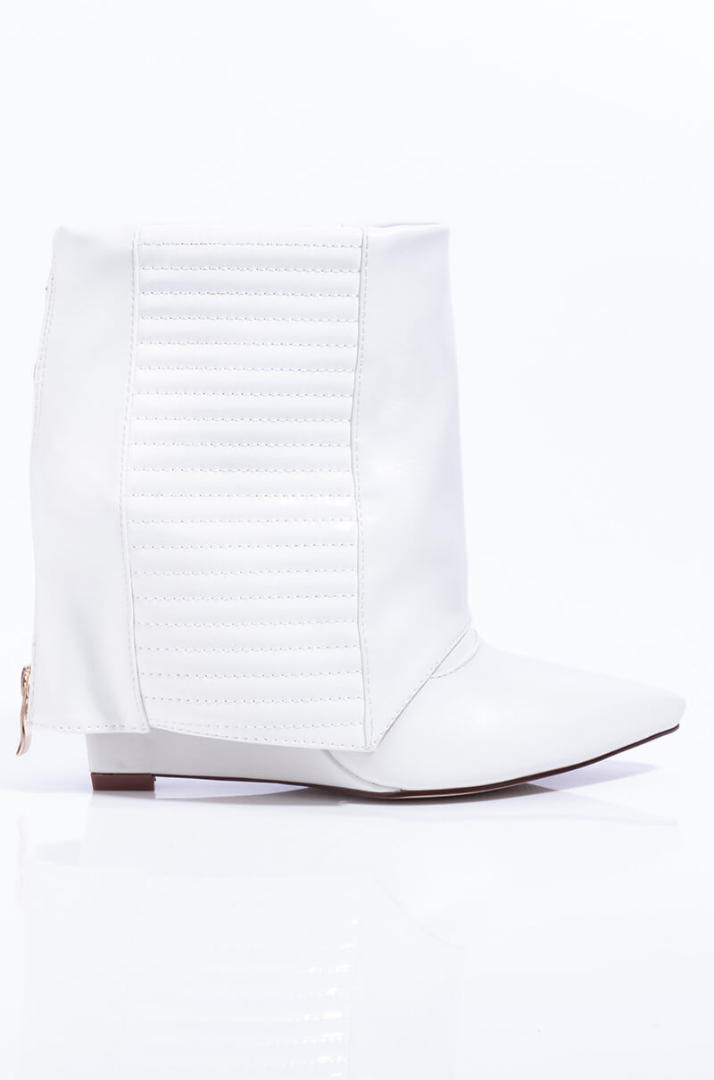 AZALEA WANG NEVER A BAD IDEA WEDGE BOOTIE IN WHITE