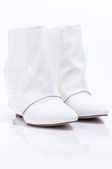AZALEA WANG NEVER A BAD IDEA WEDGE BOOTIE IN WHITE