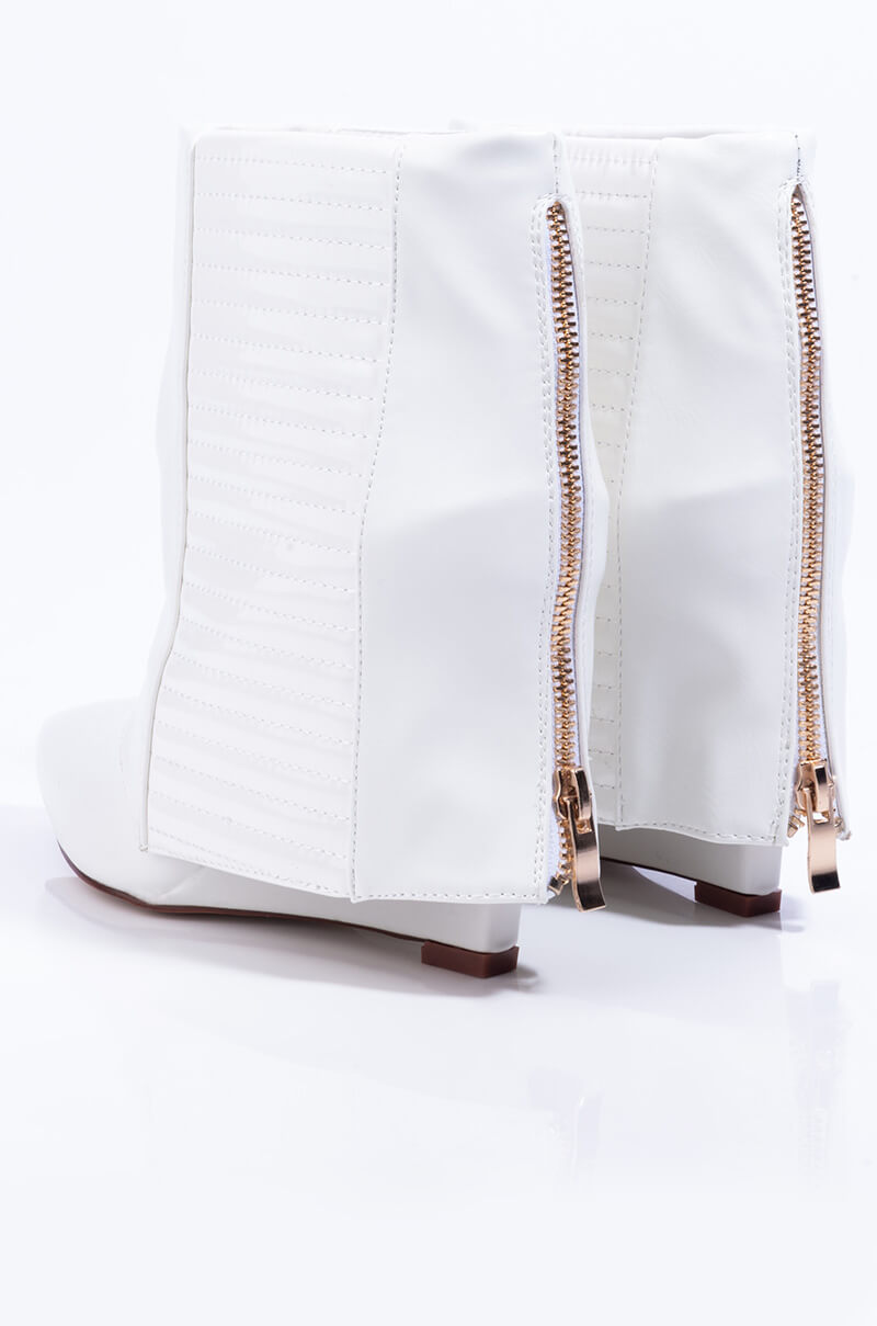 AZALEA WANG NEVER A BAD IDEA WEDGE BOOTIE IN WHITE