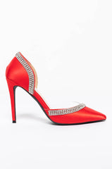 AZALEA WANG NO GAMES STILETTO PUMP IN RED