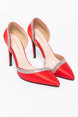 AZALEA WANG NO GAMES STILETTO PUMP IN RED