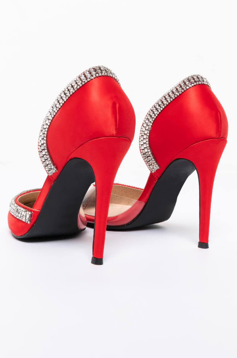 AZALEA WANG NO GAMES STILETTO PUMP IN RED