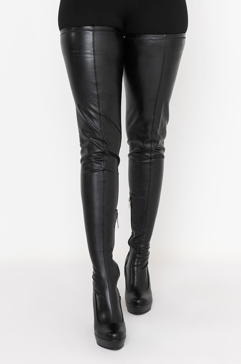 AZALEA WANG NONE OF YOUR BUSINESS WEDGE BOOT IN BLACK