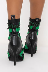 AZALEA WANG OLYMPUS HAS FALLEN STILETTO BOOTIE IN GREEN