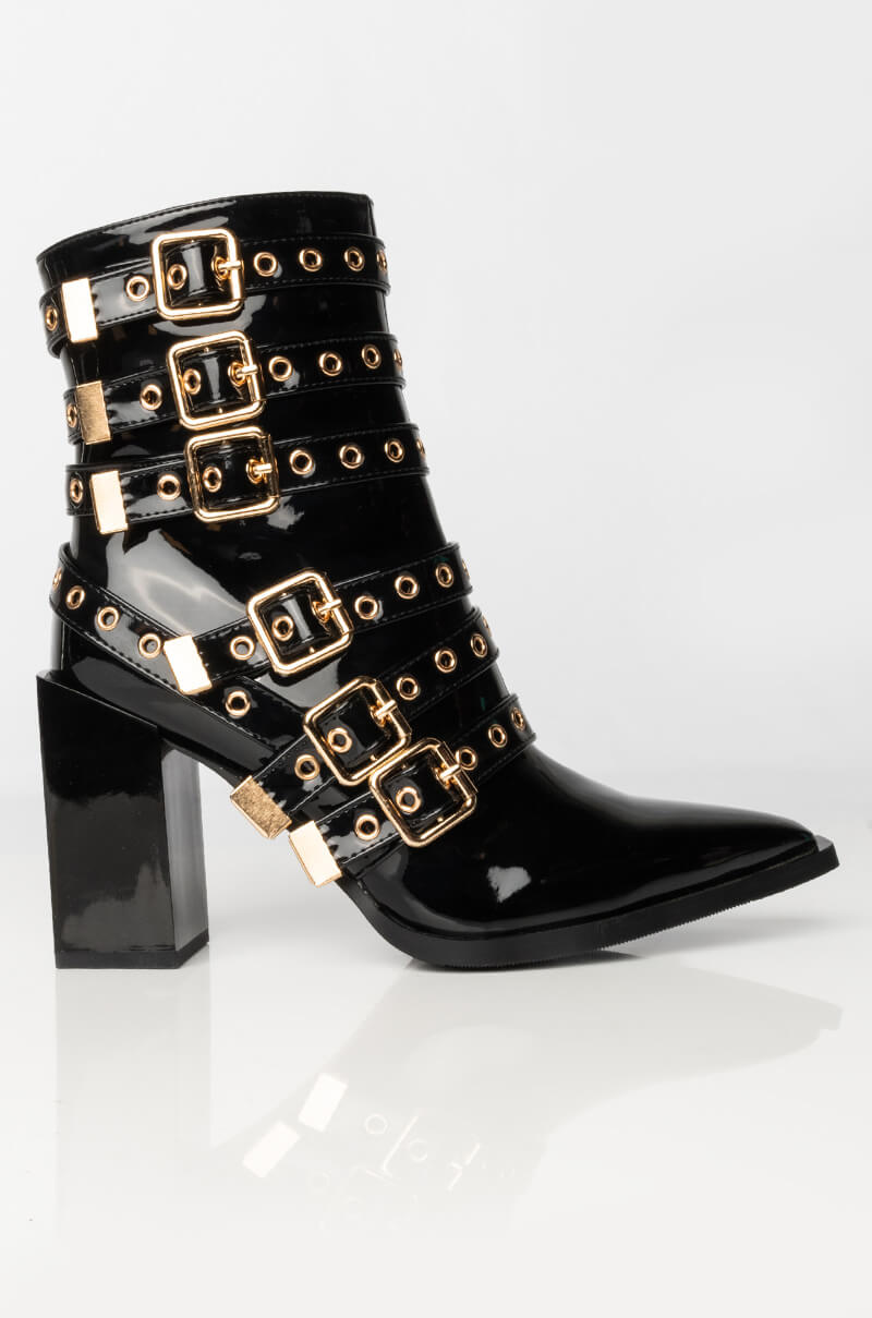 AZALEA WANG ONE NIGHT STAND CHUNKY BOOTIE IN BLACK