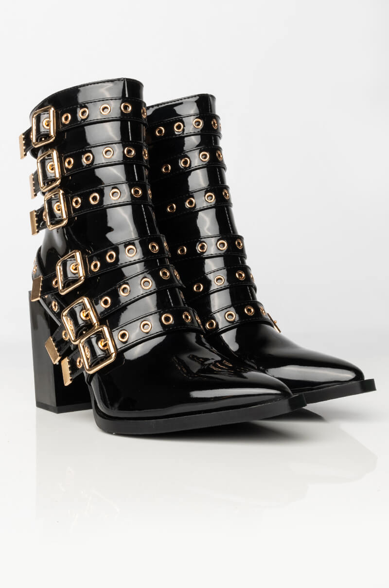 AZALEA WANG ONE NIGHT STAND CHUNKY BOOTIE IN BLACK