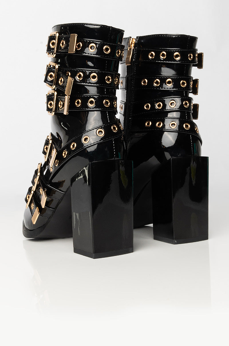 AZALEA WANG ONE NIGHT STAND CHUNKY BOOTIE IN BLACK