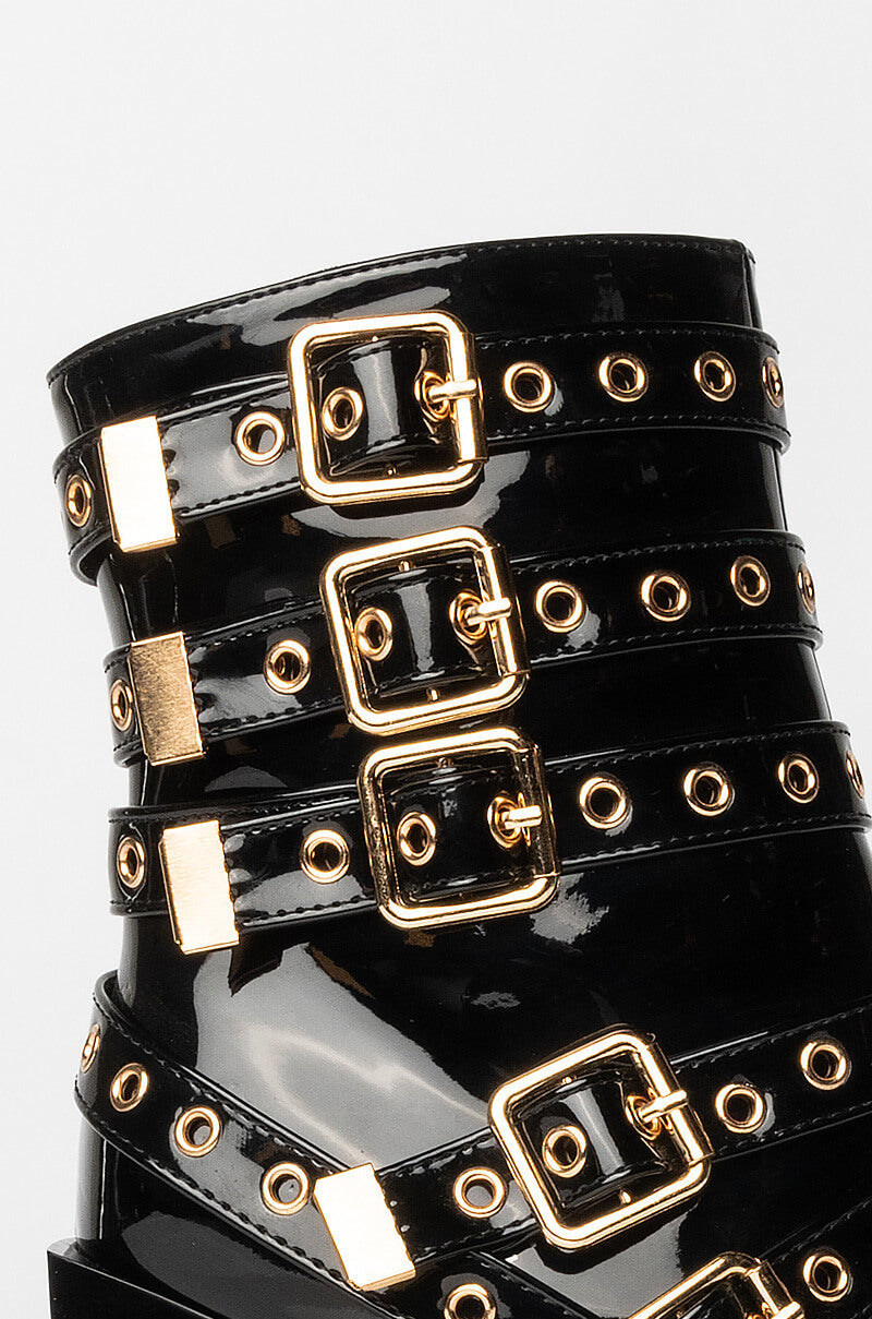 AZALEA WANG ONE NIGHT STAND CHUNKY BOOTIE IN BLACK