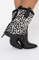 AZALEA WANG PLAYED YOU LIKE A GAME STILETTO BOOTIE IN BLACK