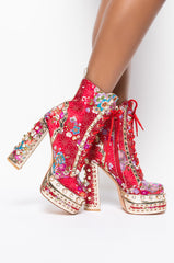 AZALEA WANG RICHIE RICH CHUNKY BOOTIE IN RED