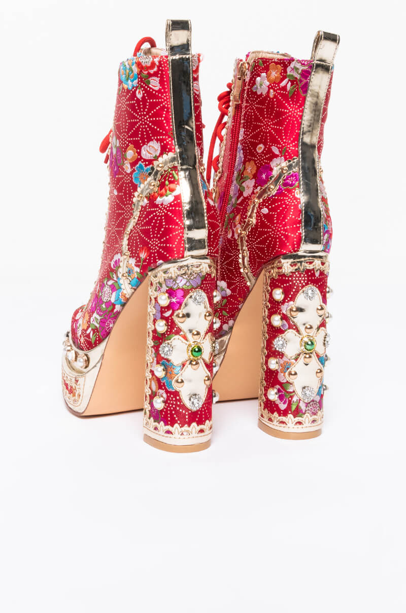 AZALEA WANG RICHIE RICH CHUNKY BOOTIE IN RED