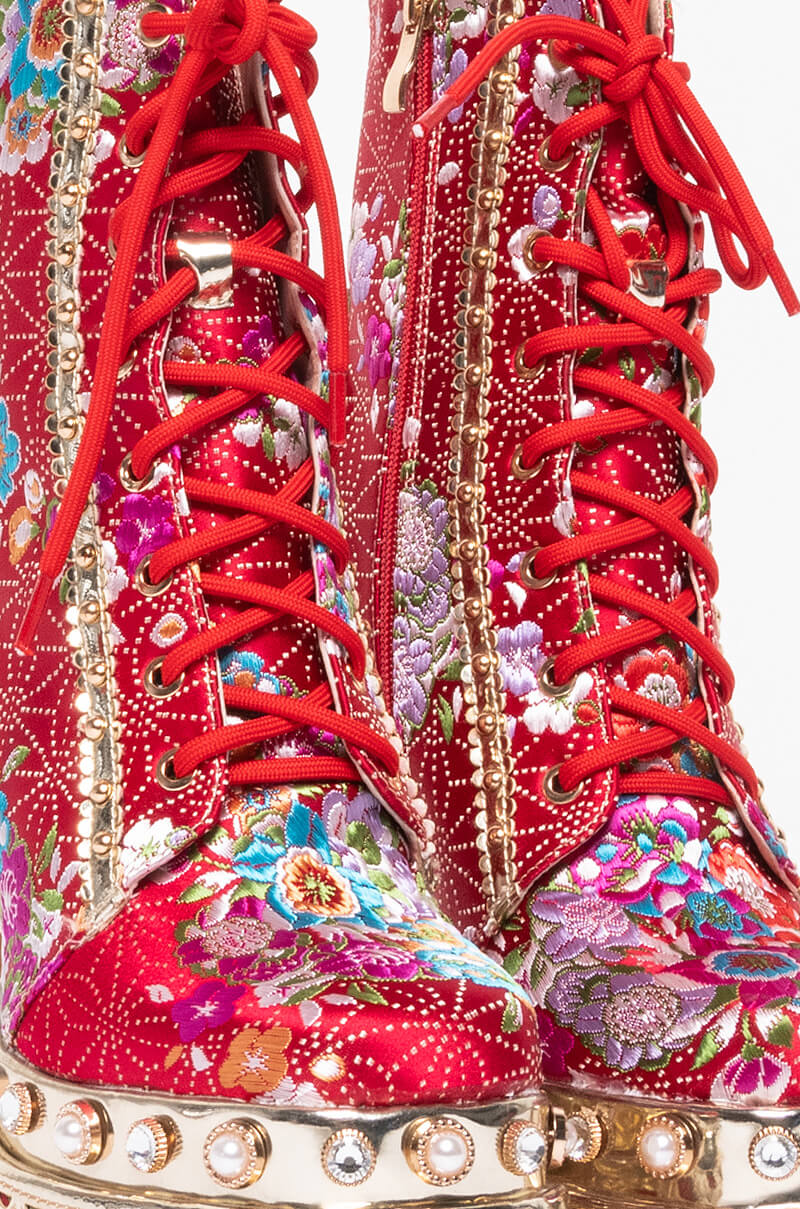 AZALEA WANG RICHIE RICH CHUNKY BOOTIE IN RED