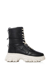 AZALEA WANG SCOTTIE BLACK FLATFORM HIGH TOP SNEAKER