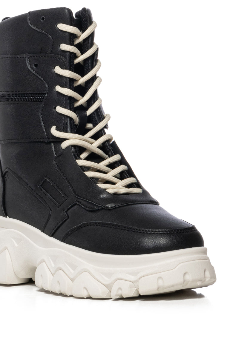 AZALEA WANG SCOTTIE BLACK FLATFORM HIGH TOP SNEAKER