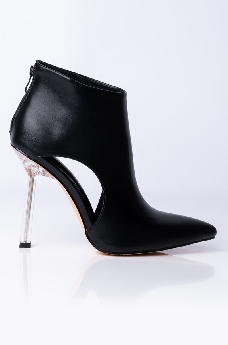 AZALEA WANG SEE ME ON THE COVER STILETTO BOOTIE IN BLACK