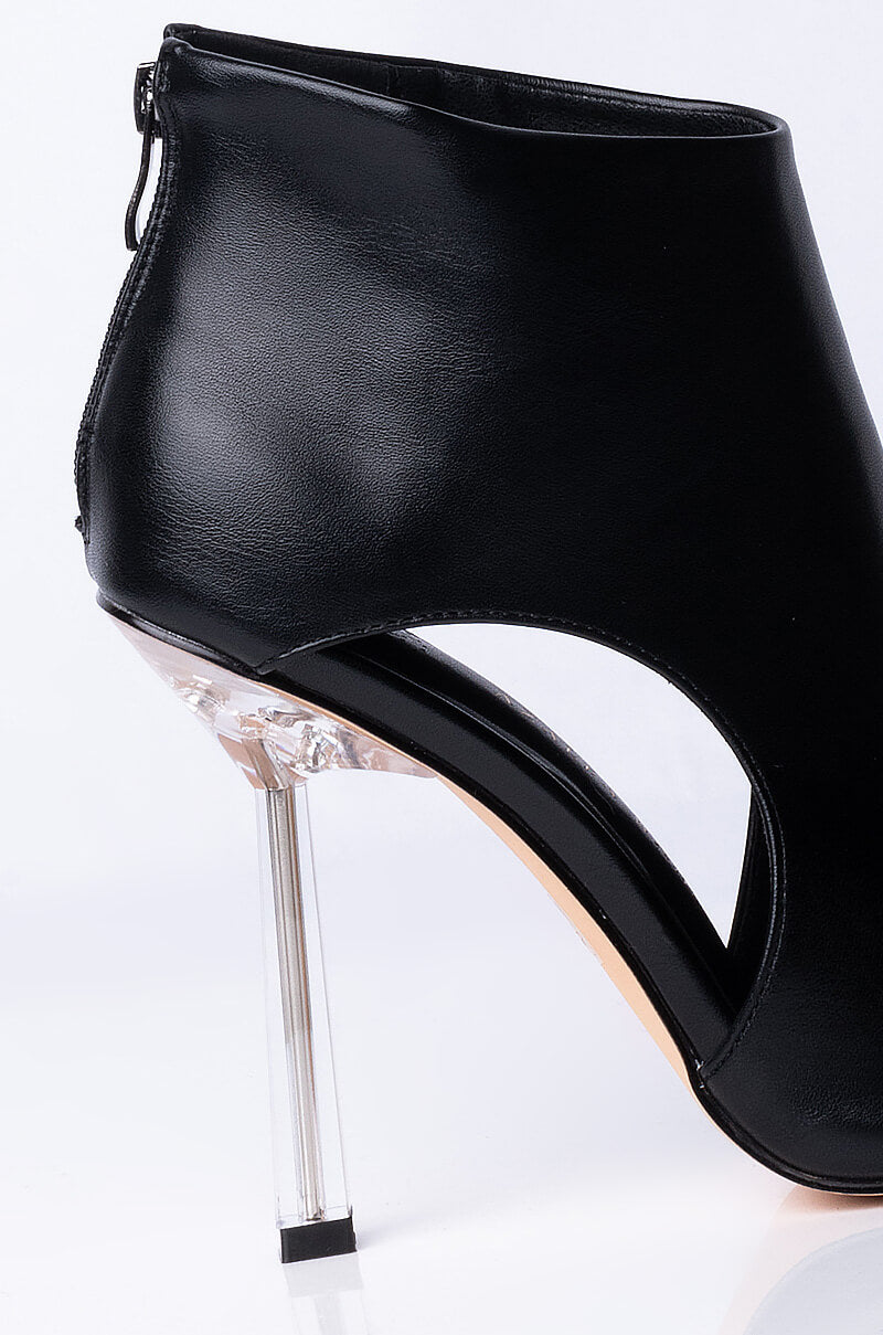 AZALEA WANG SEE ME ON THE COVER STILETTO BOOTIE IN BLACK