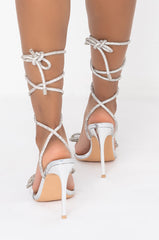 AZALEA WANG SELFISH LOVE STILETTO SANDAL IN SILVER