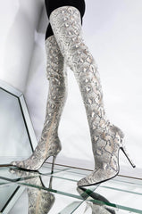 AZALEA WANG SNATCHED YOUR SOUL STILETTO BOOT IN WHITE
