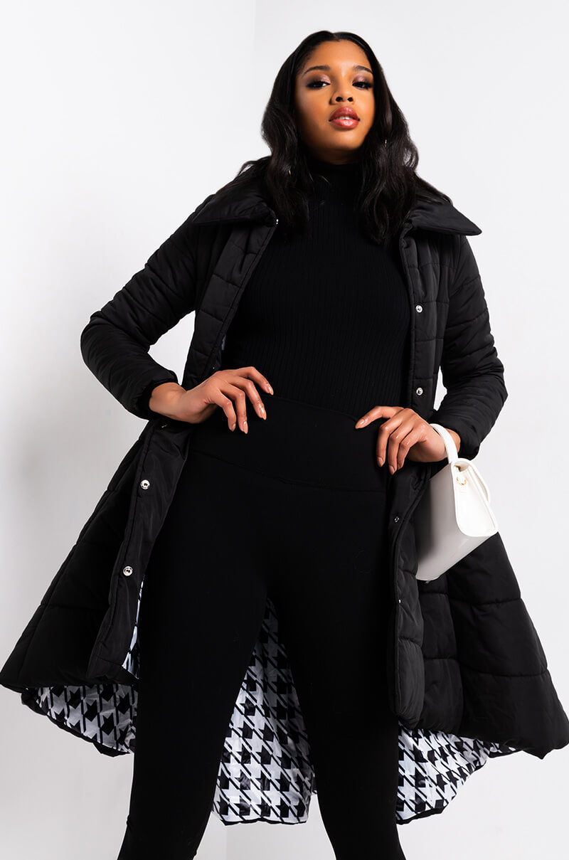 AZALEA WANG SOLID MIDTOWN PEPLUM PUFFER TRENCH