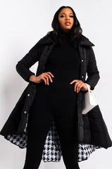 AZALEA WANG SOLID MIDTOWN PEPLUM PUFFER TRENCH