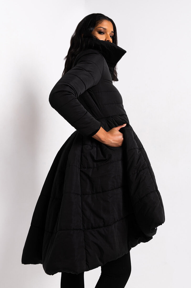 AZALEA WANG SOLID MIDTOWN PEPLUM PUFFER TRENCH