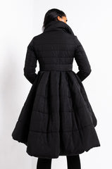 AZALEA WANG SOLID MIDTOWN PEPLUM PUFFER TRENCH